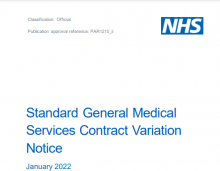 Standard General Medical Services Contract Variation Notice